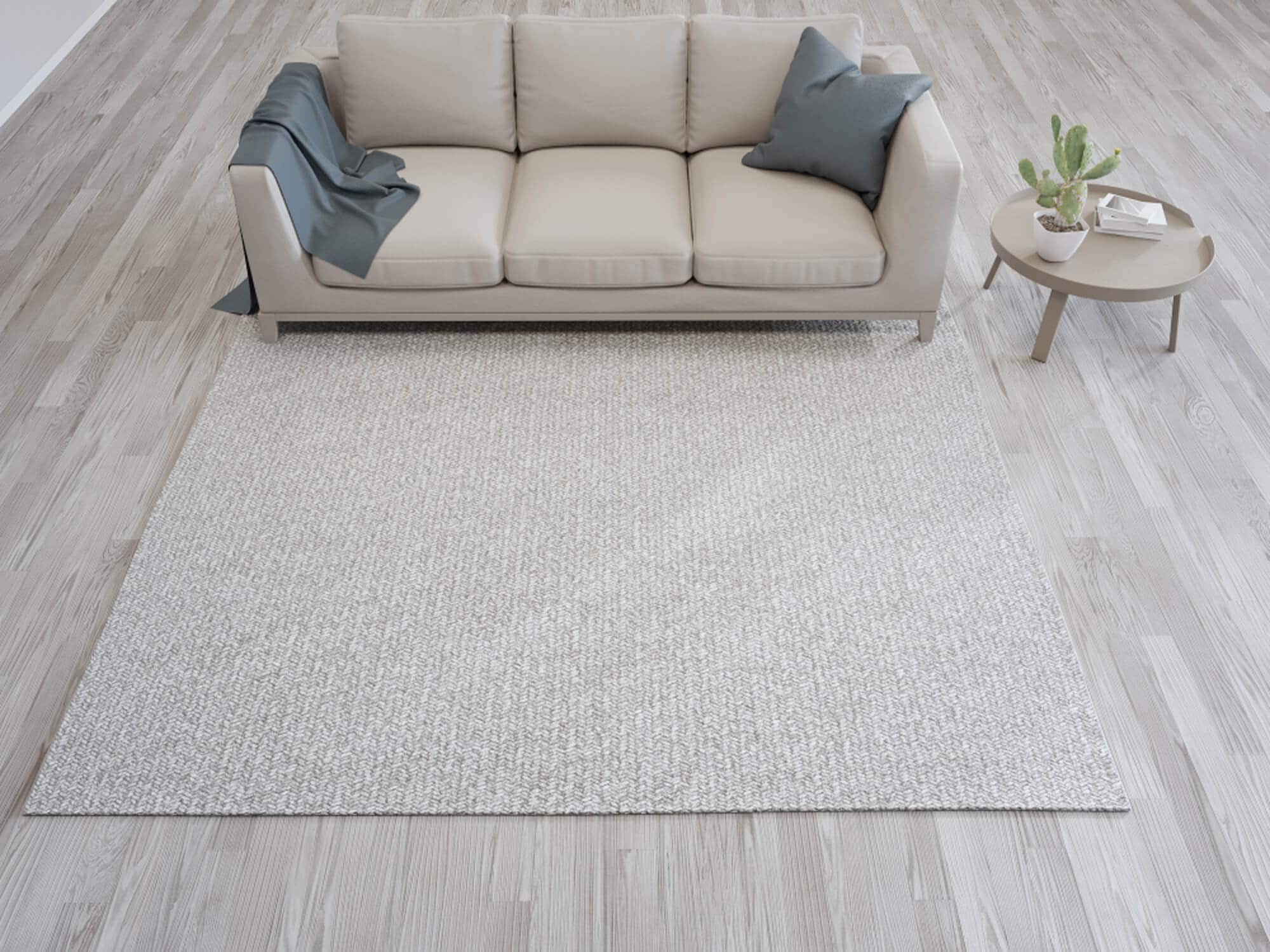 שטיח בהיר לעיצוב הסלון במבט על