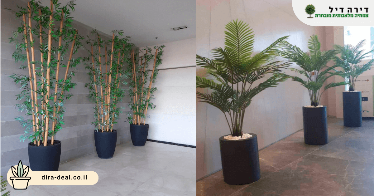 צמחיה מלאכותית בבניין מגורים בטבריה