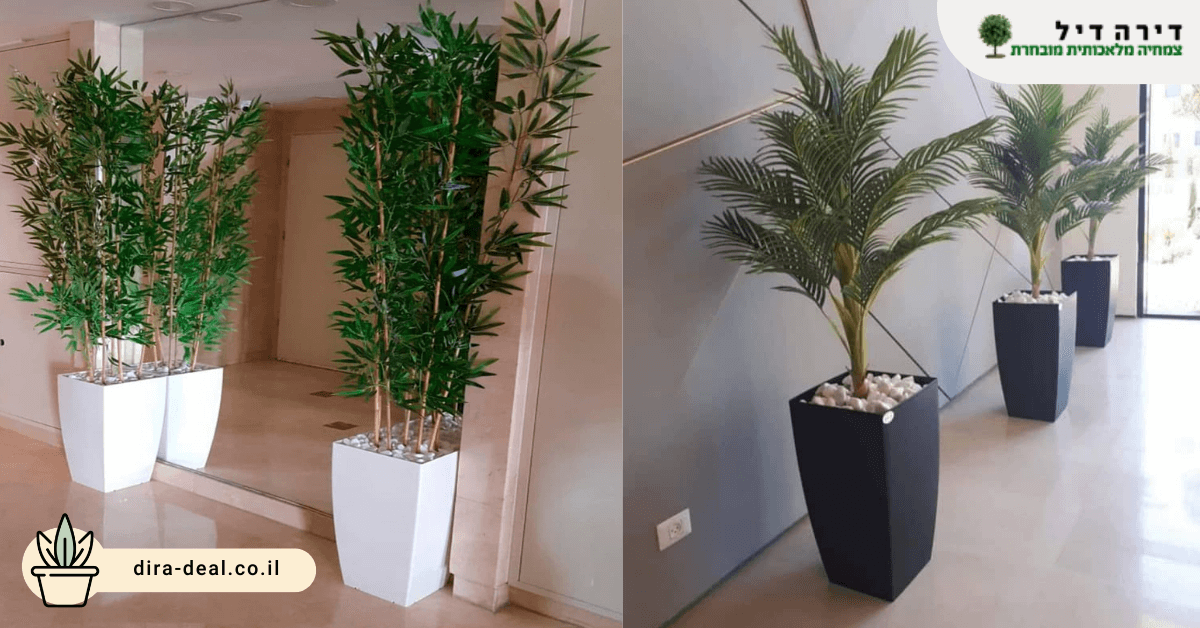 צמחיה מלאכותית בבניין מגורים בדימונה